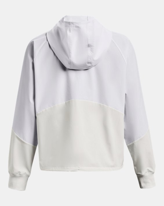 Women's UA Woven Full-Zip Jacket, White, pdpMainDesktop image number 6